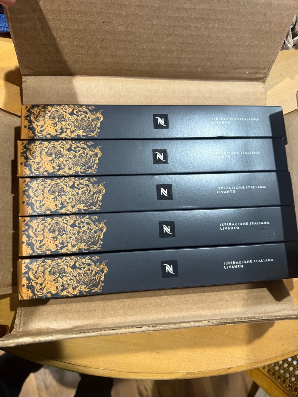 Nespresso Livanto Dark Blue and Gold Coffee Capsule Sleeve 5 Pack